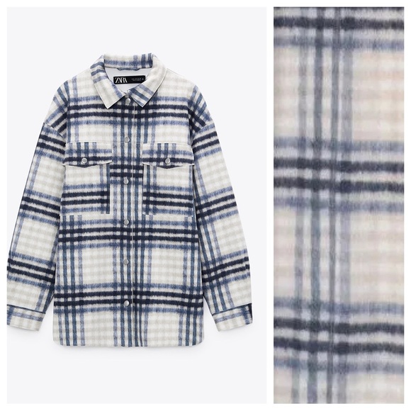 Zara Tops - NWT. Zara Faux Suede Check Overshirt. Size XS.